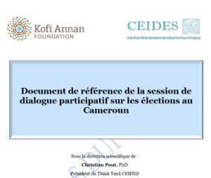 Lire la suite à propos de l’article Document de référence de la session de dialogue participatif sur les élections au Cameroun