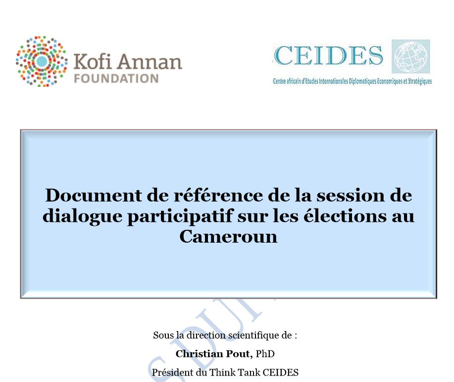 Lire la suite à propos de l’article Document de référence de la session de dialogue participatif sur les élections au Cameroun