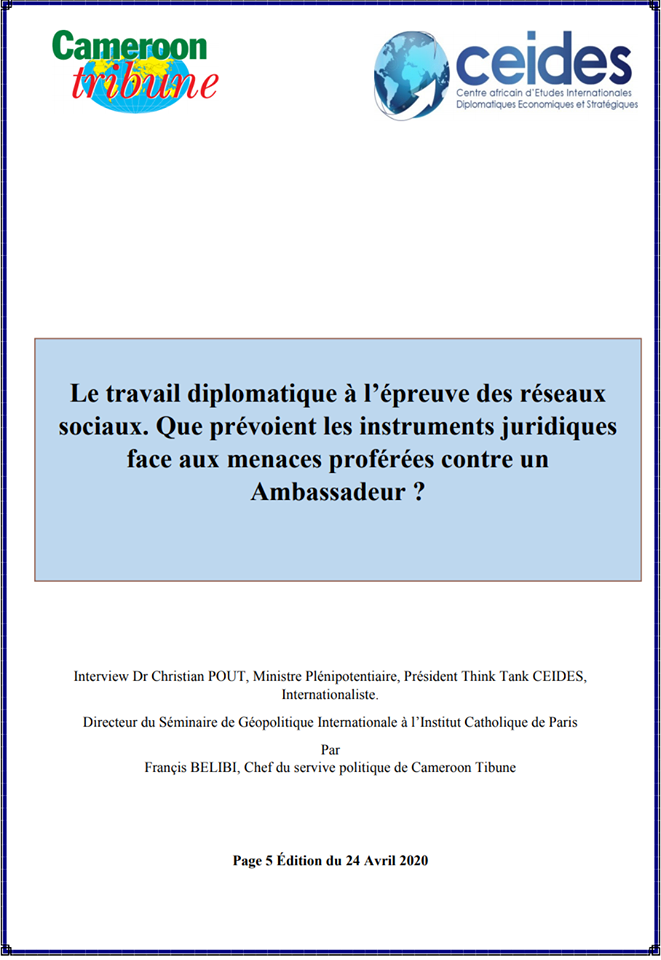 Lire la suite à propos de l’article Le travail diplomatique à l’épreuve des réseaux sociaux. Que prévoient les instruments juridiques face aux menaces proférées contre un Ambassadeur ?