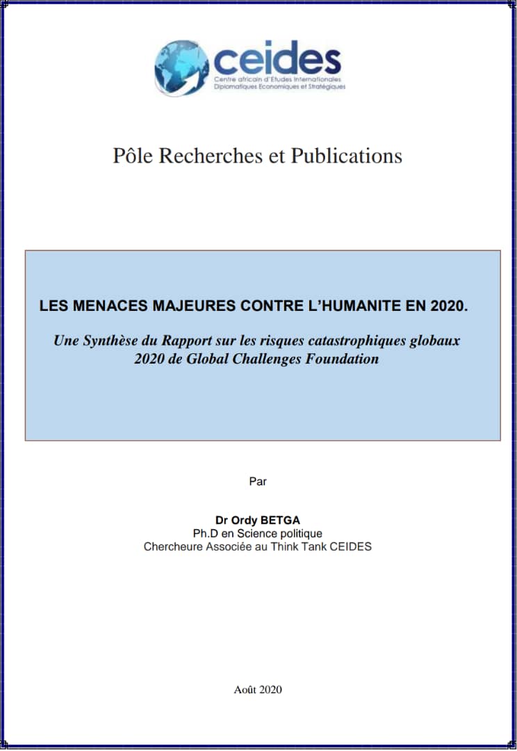 You are currently viewing Les menaces majeures contre l’humanité en 2020. Une synthèse du Rapport sur les risques catastrophiques globaux 2020 de Global Challenges Foundation