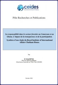 Lire la suite à propos de l’article La responsabilité dans le secteur forestier au Cameroun et au Ghana