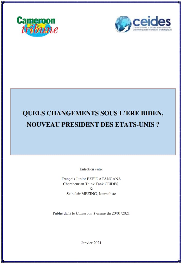 Lire la suite à propos de l’article QUELS CHANGEMENTS SOUS L’ERE BIDEN, NOUVEAU PRESIDENT DES ETATS-UNIS ?