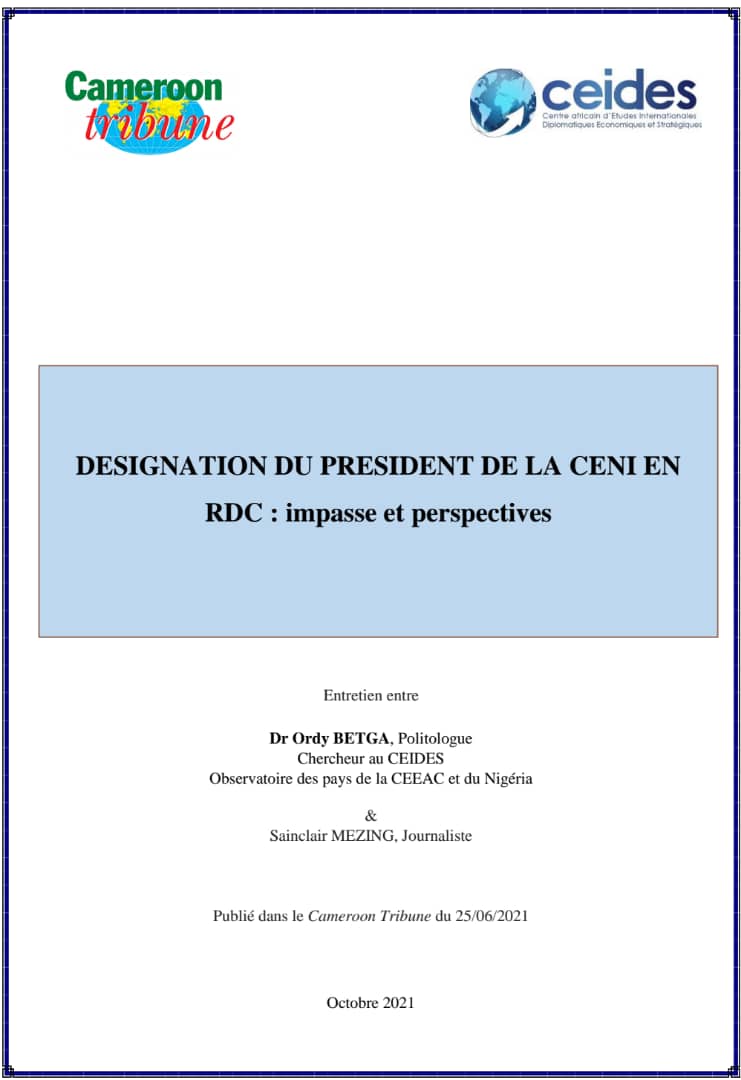 You are currently viewing DESIGNATION DU PRESIDENT DE LA CENI EN RDC : impasse et perspectives