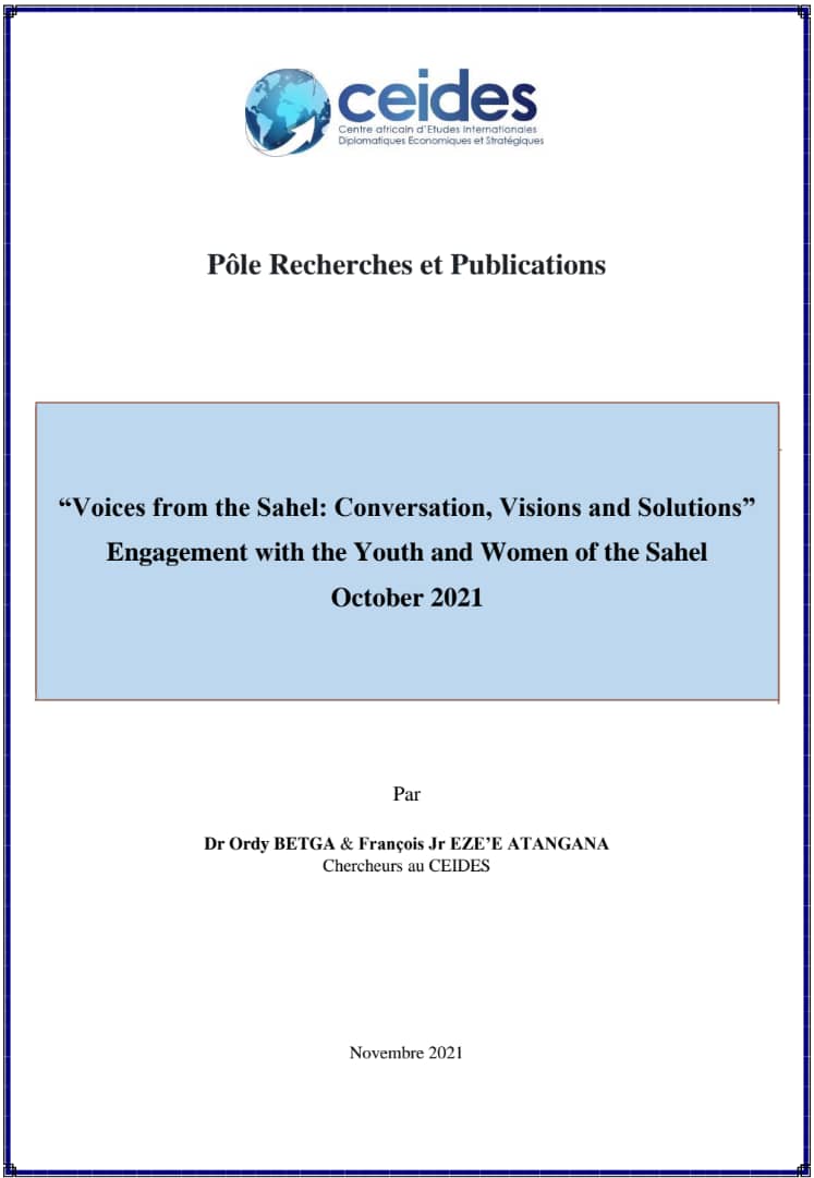 You are currently viewing “Voices from the Sahel: Conversation, Visions and Solutions” Engagement with the Youth and Women of the Sahel October 2021