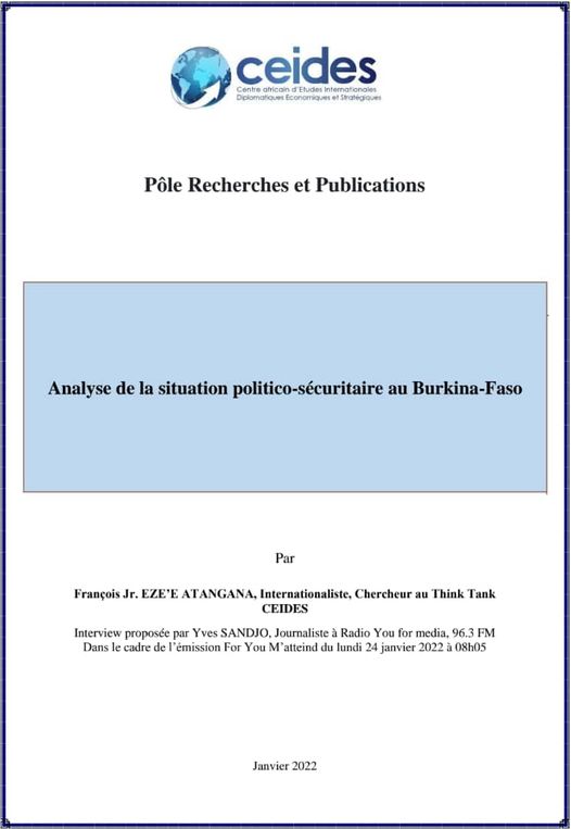 You are currently viewing Analyse de la situation politico-sécuritaire au Burkina-Faso