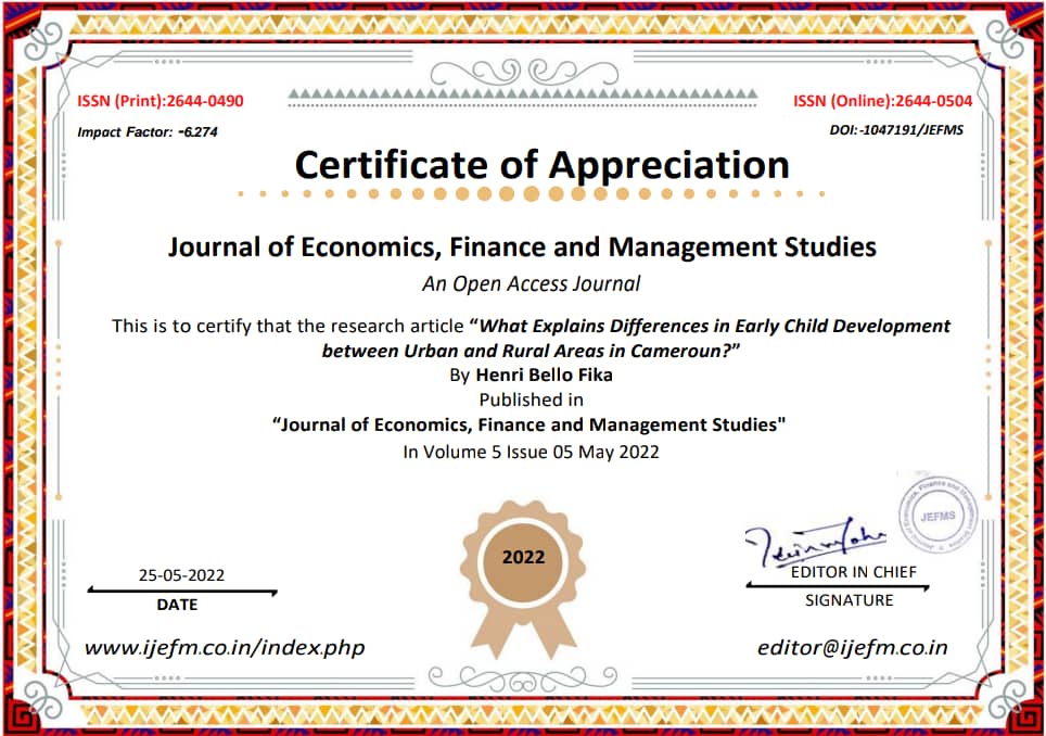 You are currently viewing What Explains Differences in Early Child Development Between Urban and Rural Areas in Cameroun?