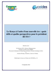 Lire la suite à propos de l’article Le Kenya à l’aube d’une nouvelle ère : quels défis et quelles perspectives pour le président RUTO ?