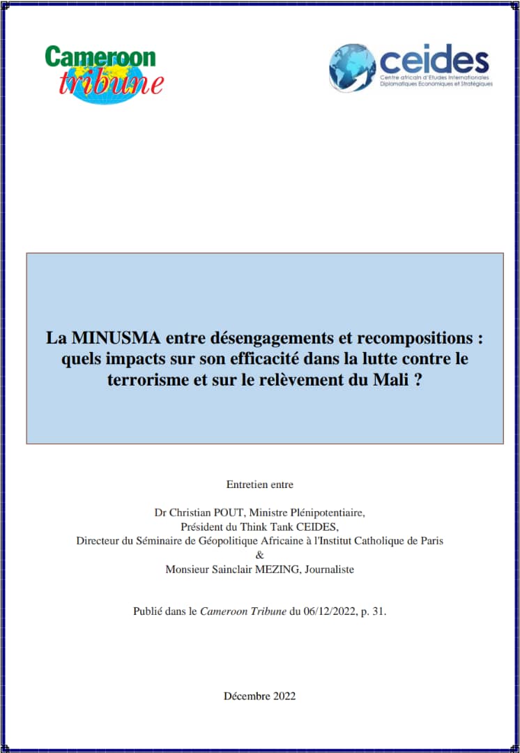 You are currently viewing La MINUSMA entre désengagements et recompositions : quels impacts sur son efficacité dans la lutte contre le terrorisme et sur le relèvement du Mali ?