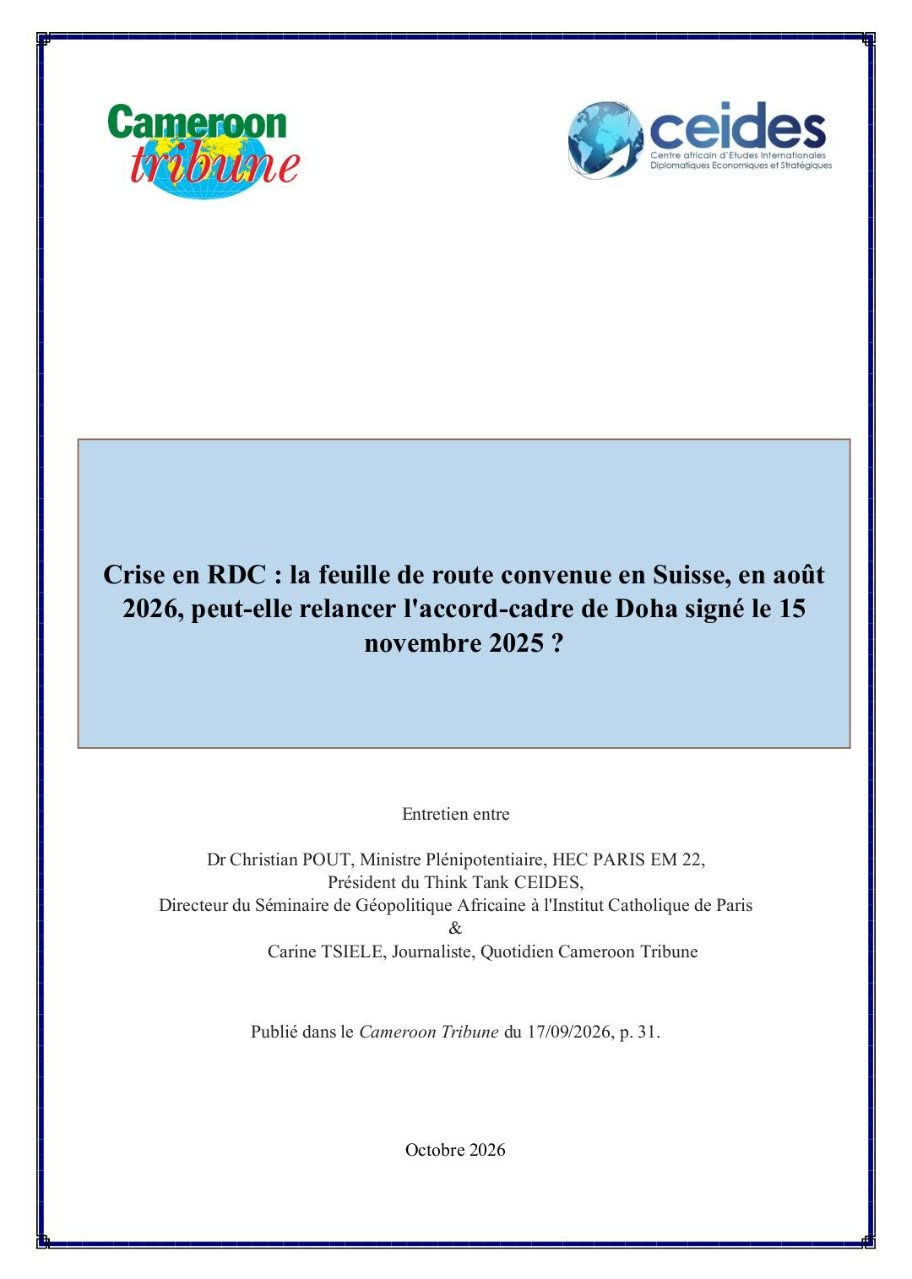 You are currently viewing Crise en RDC : la feuille de route convenue en Suisse, en août 2026, peut-elle relancer l&rsquo;accord-cadre de Doha signé le 15 novembre 2025 ?