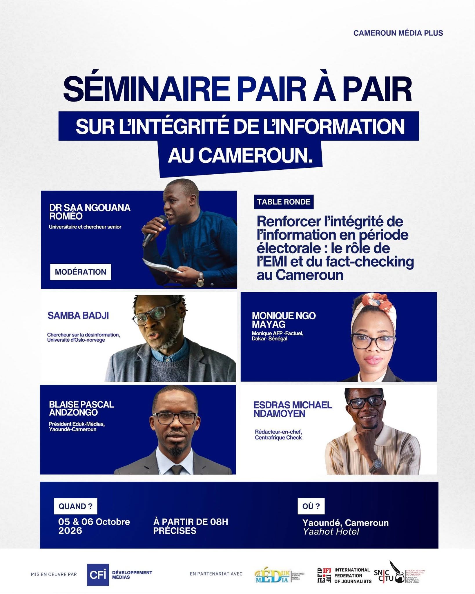 Séminaire de pair à pair sur l'intégrité de l'information au Cameroun
